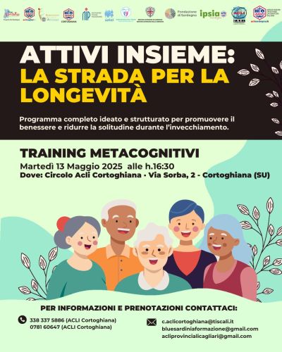 Attivi insieme: Training metacognitivi - Circolo Acli Cortoghiana e Acli Cagliari (CA)