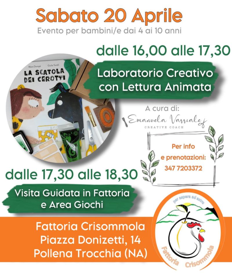 Laboratorio Creativo con Lettura Animata + Visita Guidata in Fattoria - Fattoria Crisommola aff. Acli Napoli (NA)