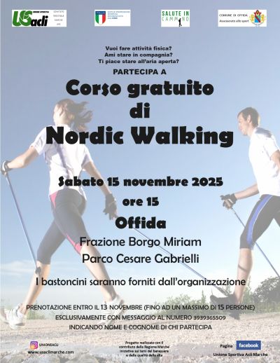 Corso Gratuito di Nordic Walking - Offida (AP) - US Acli Marche