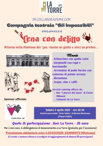 Cena con delitto - Ass. "La Torre" affiliata Acli Montova (MN)