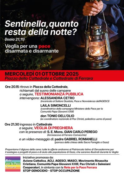 Veglia per una pace disarmata e disarmante - Ferrara - Acli Ferrara (FE)