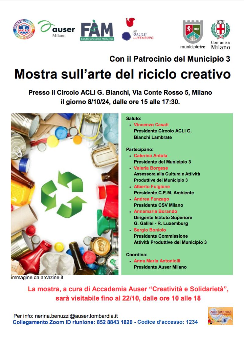 Mostra sull'arte del riciclo creativo - Circolo Acli Lambrate (MI)