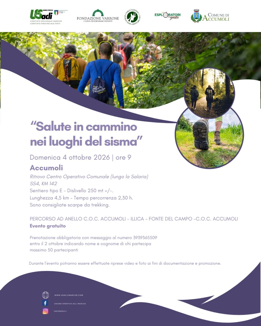 SALUTE IN CAMMINO NEI LUOGHI DEL SISMA - ACCUMOLI (RI) - US ACLI MARCHE