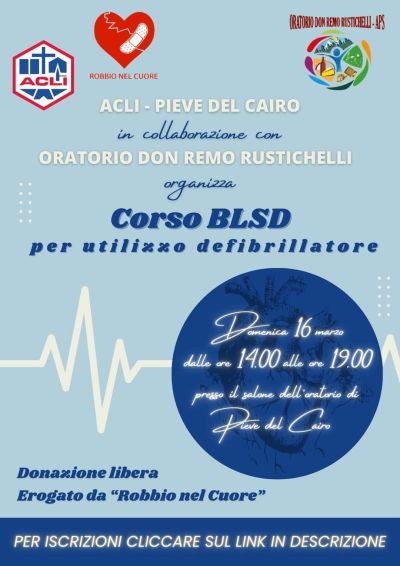 Corso BLSD per utilizzo defibrillatore - Acli Pavia (PV)