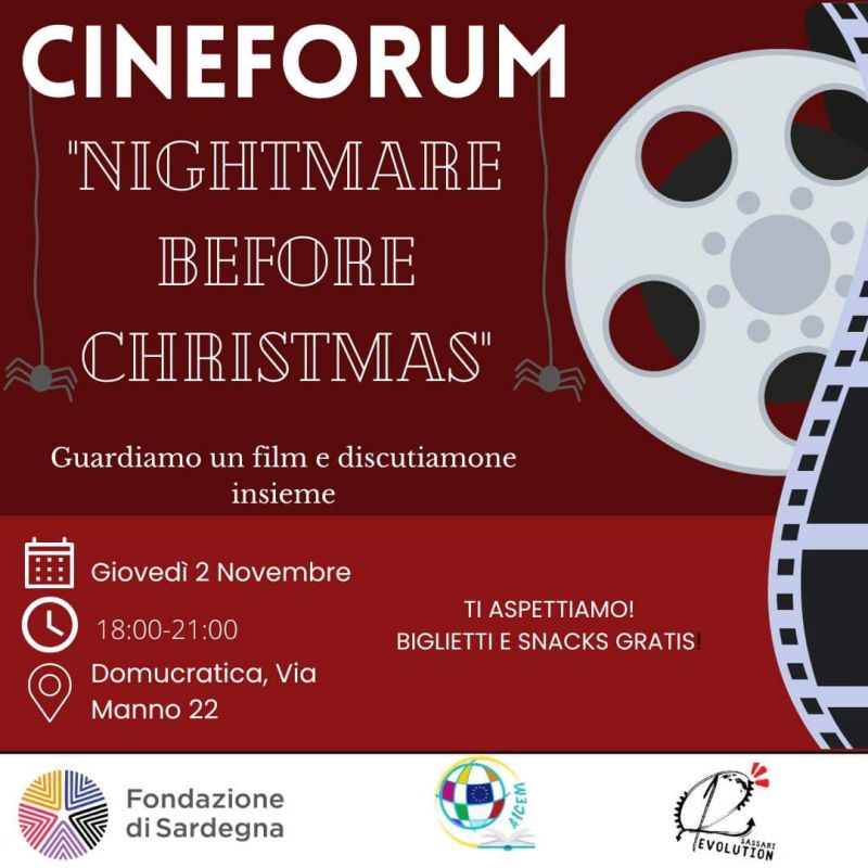 Cineforum &quot;Nightmare before Christmass&quot; - Acli Sassari (SS)