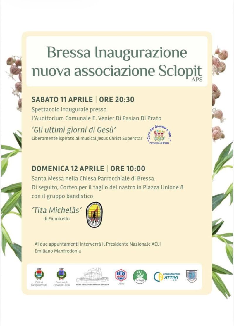 INAUGURAZIONE NUOVA ASSOCIAZIONE SCLOPIT APS - BRESSA