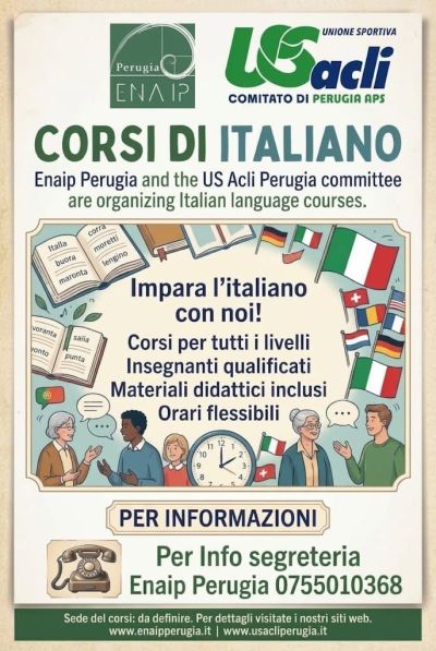 CORSI D'ITALIANO - PER TUTTI I LIVELLI - US ACLI PERUGIA (PG) - ENAIP PERUGIA (PG) - PERUGIA