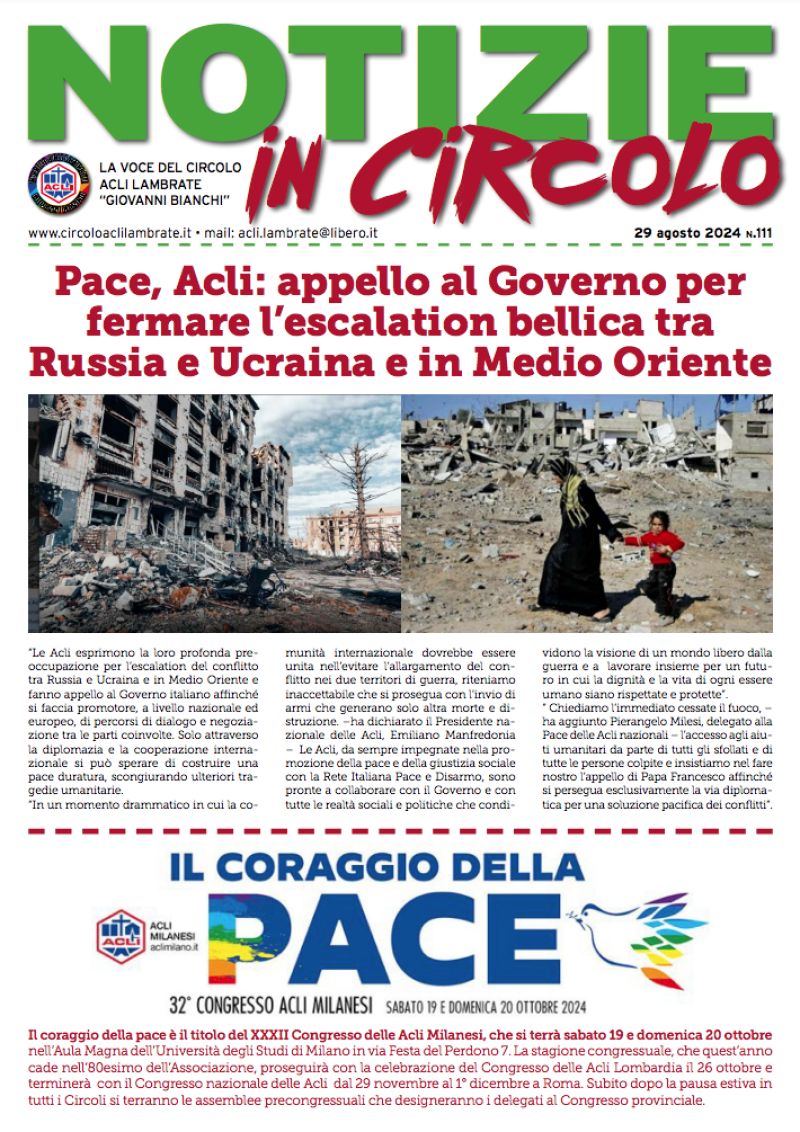 Notizie in Circolo (n.111) - Circolo Acli Lambrate (MI)