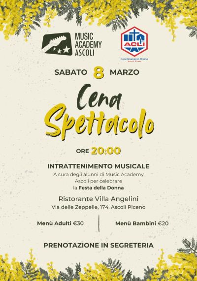 Cena e Spettacolo - Coordinamento Donne Acli Ascoli Piceno (AP)