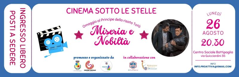 Cinema Sotto le Stelle: Miseria e Nobiltà - Acli Salerno (SA)