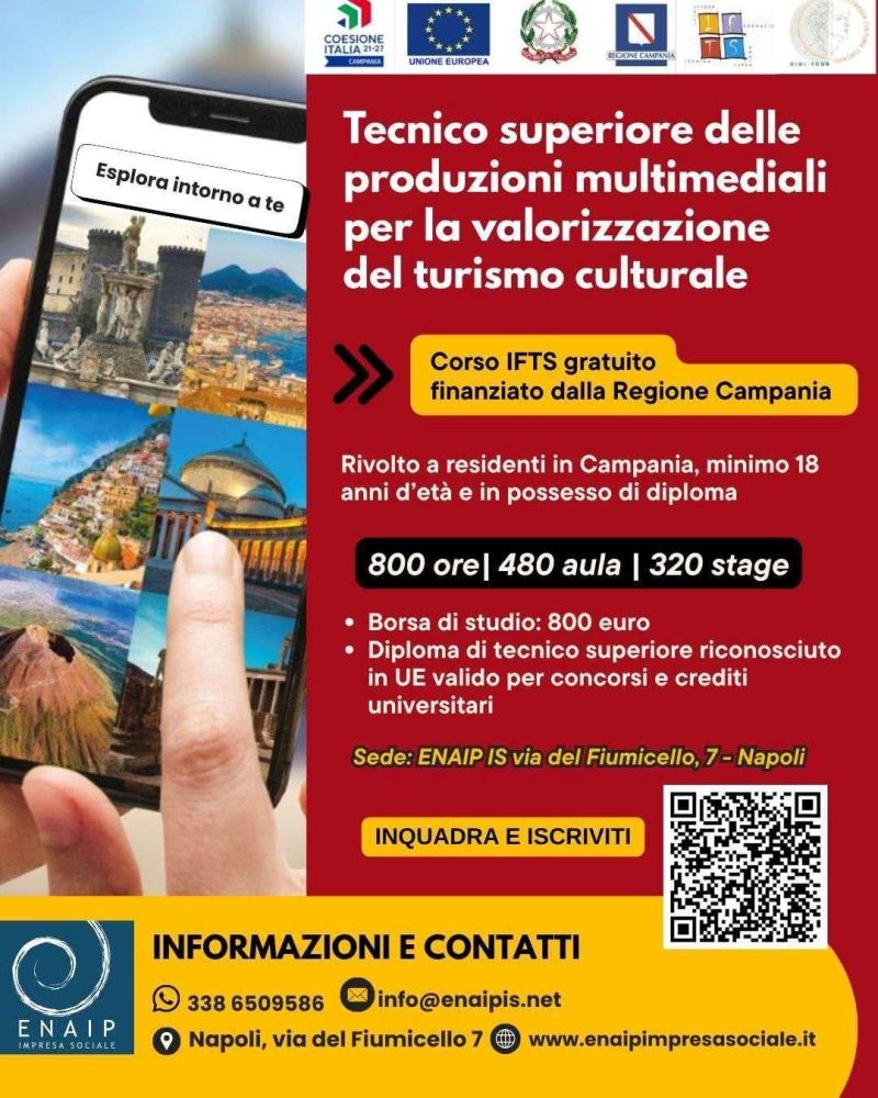 TECNICO SUPERIORE DELLE PRODUZIONI MULTIMEDIALI PER LA VALORIZZAZIONE DEL TURISMO CULTURALE - NAPOLI