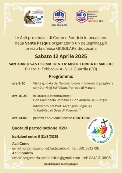 Pellegrinaggio "Santuario Santissima Trinità Misericordia di Maccio" - Acli Como e Acli Sondrio