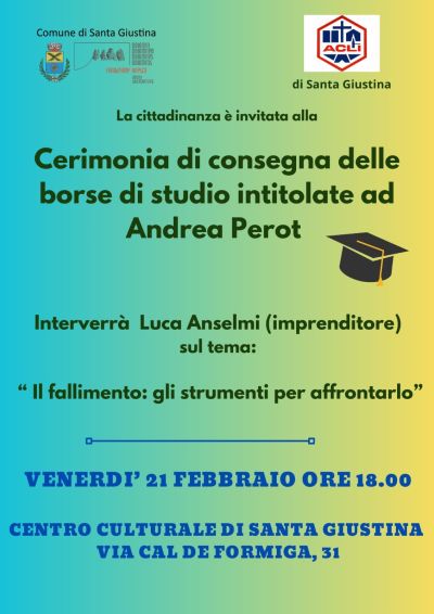 Cerimonia di consegna delle borse di studio intitolate ad Andrea Perot - Acli Belluno (BL)