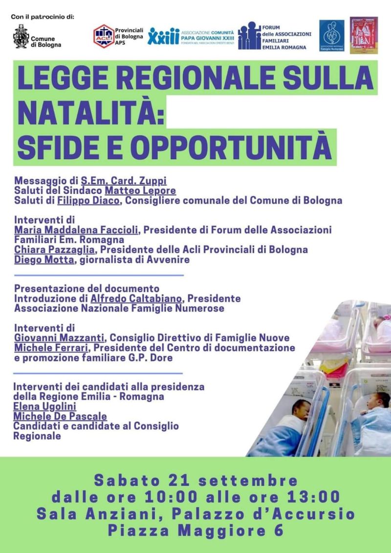 Legge regionale sulla natalità: Sfide e opportunità - Acli Bologna (BO)