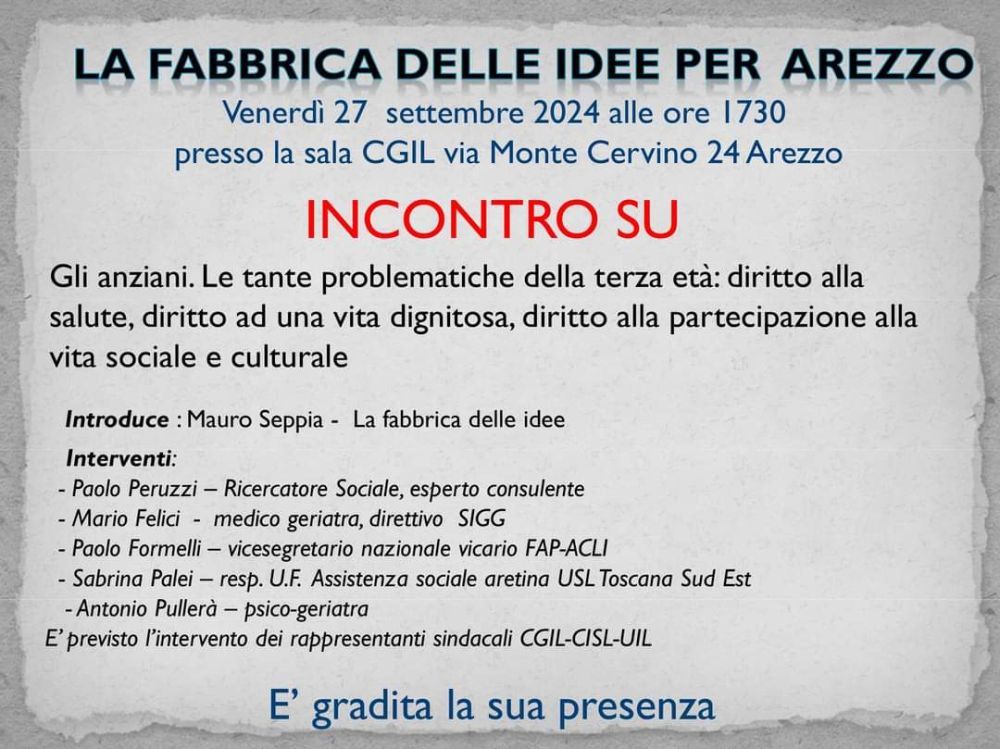 La fabbrica delle idee per Arezzo - Acli Arezzo (AR)