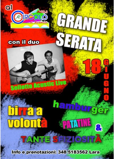 Serata con il duo Sellotto Acustic Live - Circolo Acli Aranco (VC)