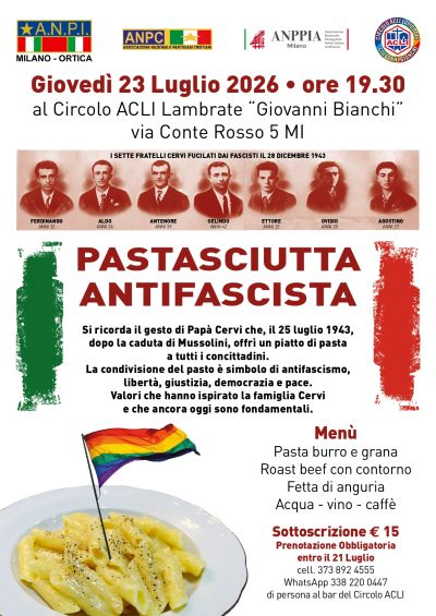 PASTASCIUTTA PARTIGIANA - CIRCOLO ACLI GIOVANNI BIANCHI LAMBRATE (MI)
