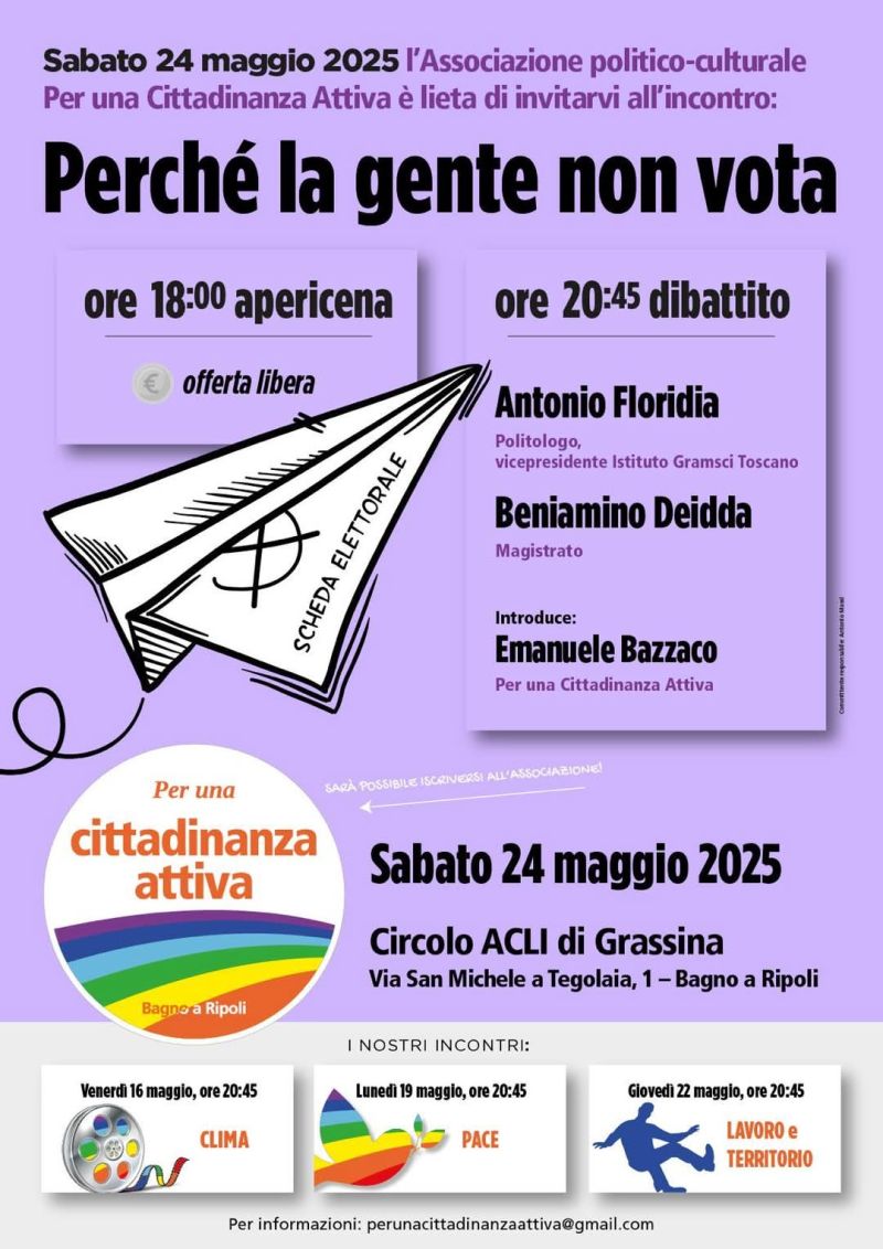 Perchè la gente non vota, Circolo Acli di Grassina - Bagno a Ripoli (Fi)