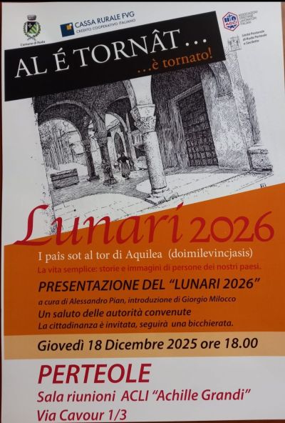 Lunari 2026 - Perteole, Ruda - Circolo Acli Perteole (UD)