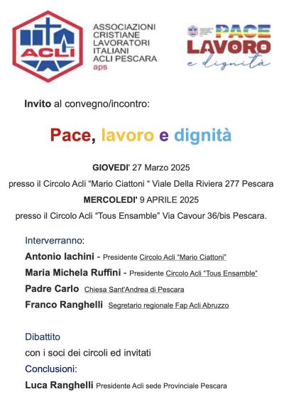 Pace, lavoro e dignità - Acli Pescara (Pescara)