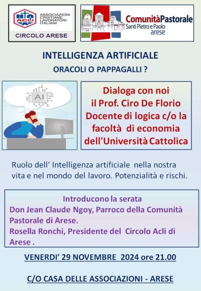 Intelligenza artificiale, oracoli o pappagalli? - Circolo Acli Arese (MI)