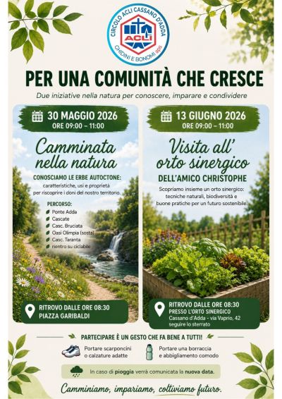 PER UNA COMUNITA' CHE CRESCE - VISITA ALL'ORTO SINERGICO - CASSANO D'ADDA (MI)