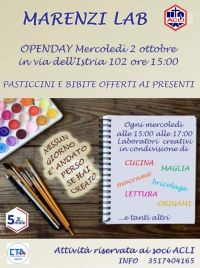 Marenzi Lab: Open Day - Acli Friuli Venezia Giulia e CTA Trieste (FVG)