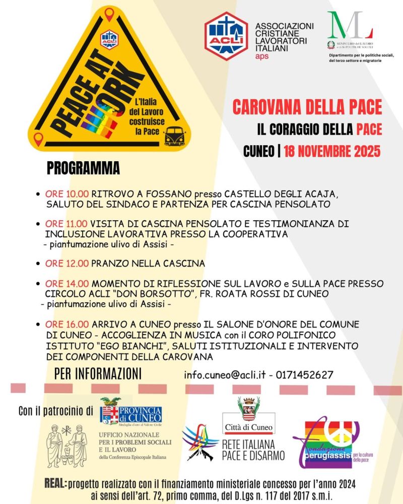 PEACE AT WORK – IL LAVORO COSTRUISCE LA PACE - Cuneo - Acli Cuneo (CN)