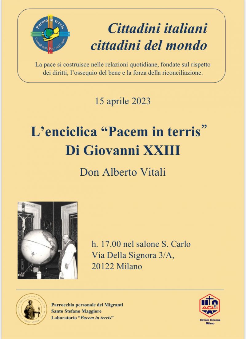 L&#039;enciclica &quot;Pacem in Terris&quot; Di Giovanni XXIII - Circolo Acli Ciccone (MI)