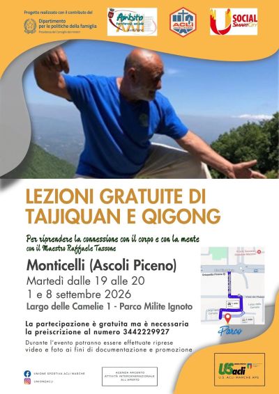 LEZIONI GRATUITE DI TAIJIQUAN E QIGONG - MONTICELLI (AP) - US ACLI MARCHE - ACLI ASCOLI PICENO