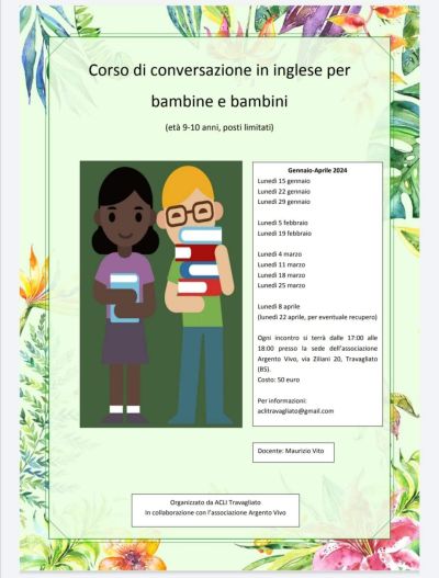 Corso di conversazione in inglese per bambine e bambini - Circolo Acli Travagliato (BS)