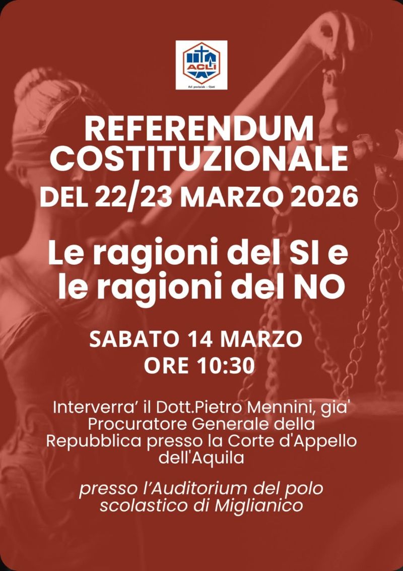 LE RAGIONI DEL SI E LE RAGIONI DEL NO - MIGLIANICO (CH)
