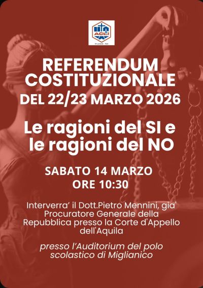 LE RAGIONI DEL SI E LE RAGIONI DEL NO - MIGLIANICO (CH)