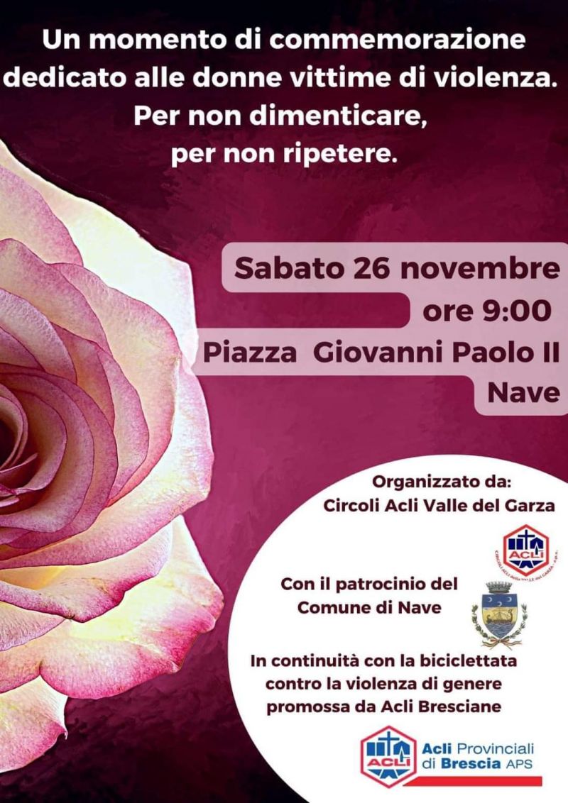 Un momento di commemorazione dedicato alle donne vittime di violenza - Circoli Acli Valle del Garza Acli Brescia (BS)