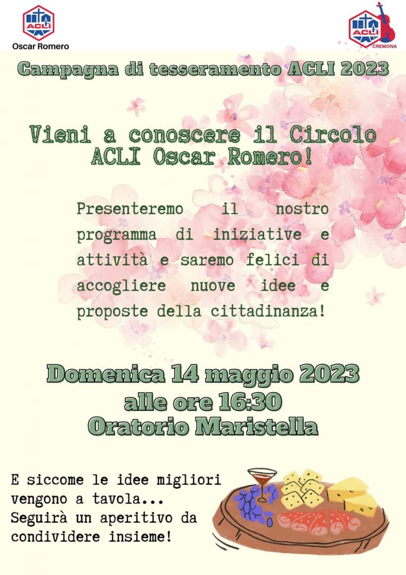 Vieni a conoscere il Circolo Acli Oscar Romero! - Circolo Acli Oscar Romero e Acli Cremona (CR)