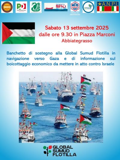 Banchetto di sostegno alla Global Sumud Flotilla - Abbiategrasso (MI) - Circolo Acli Abbiategrasso (MI)