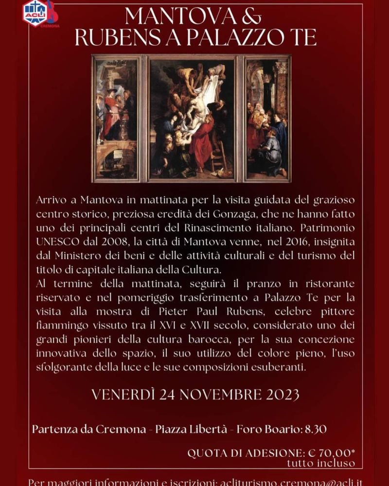 Mantova & Rubens a Palazzo Te - Acli Cremona (CR)