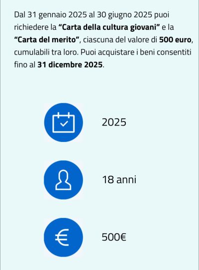 "Carta della cultura giovani" e "Carta del merito" - Circolo Acli Grottaglie (TA)