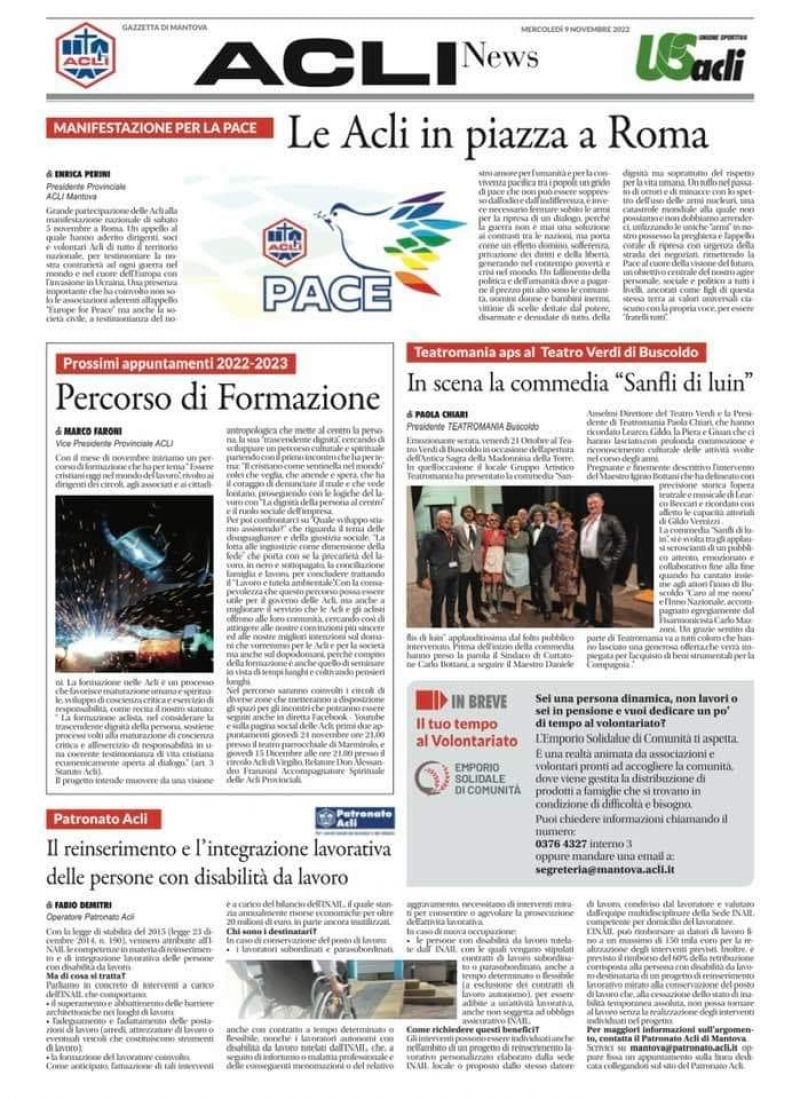 Acli News Novembre - Acli Mantova