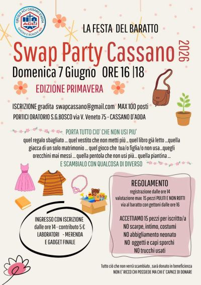 SWAP PARTY CASSANO - LA FESTA DEL BARATTO - CASSANO D'ADDA (MI)