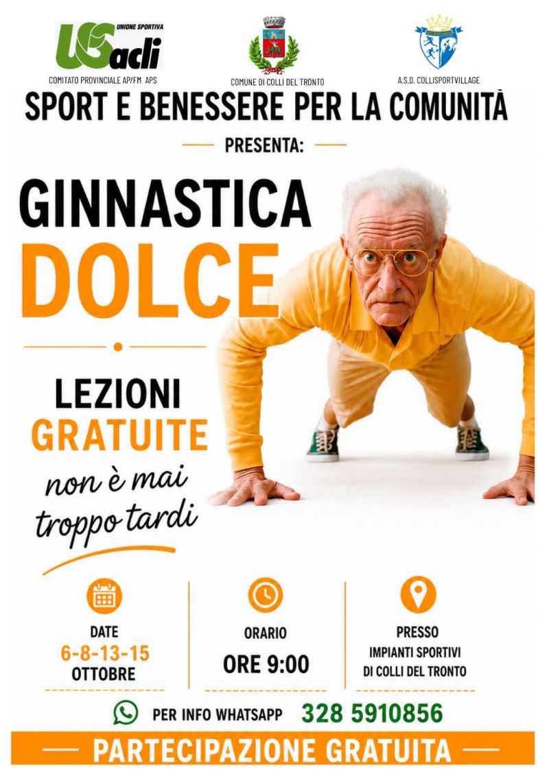 GINNASTICA DOLCE - LEZIONI GRATUITE - COLLI DEL TRONTO (AP) - US ACLI ASCOLI PICENO E FERMO