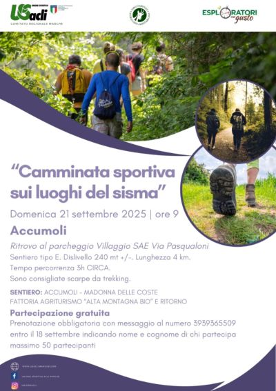Camminata sportiva sui luoghi del sisma - Accumoli - US Acli Marche
