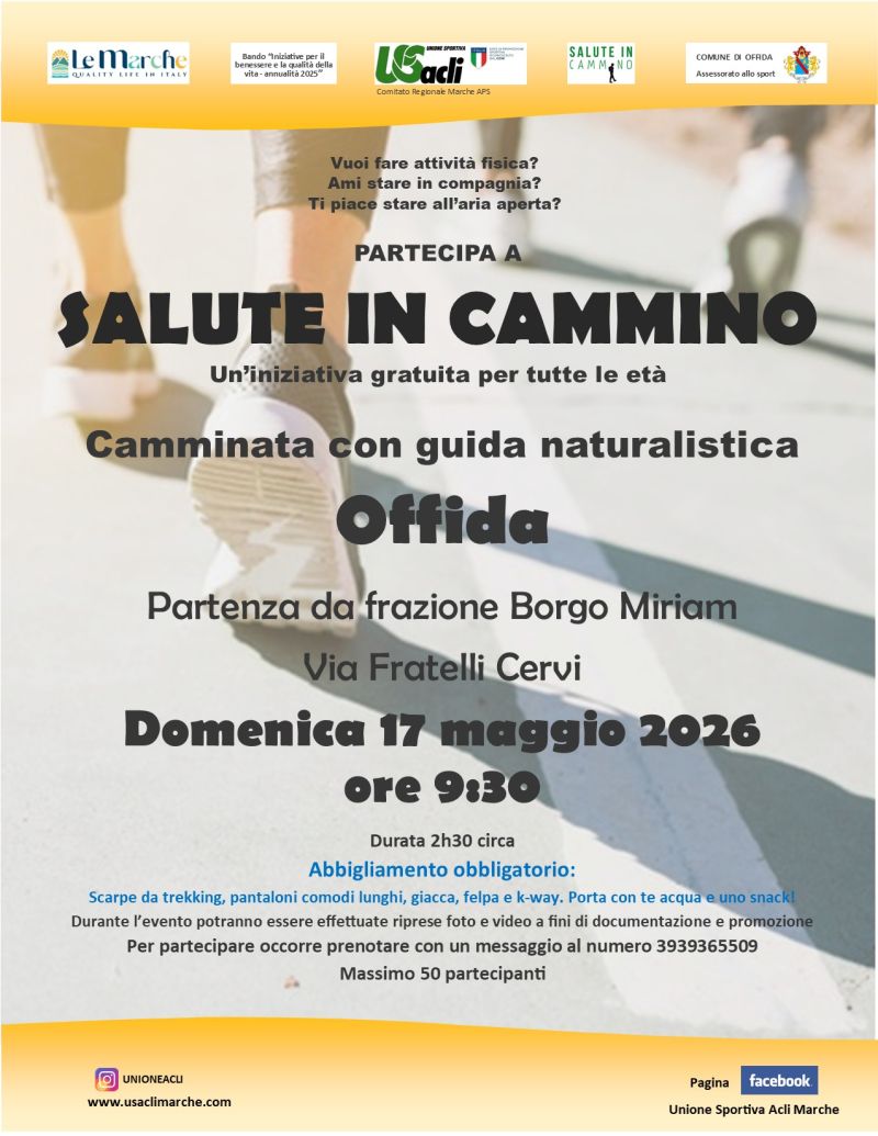 SALUTE IN CAMMINO - OFFIDA (AP)