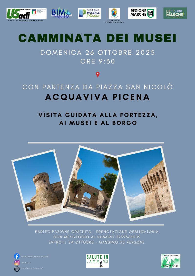 Camminata dei musei - Acquaviva Picena (AP) - US Acli Marche
