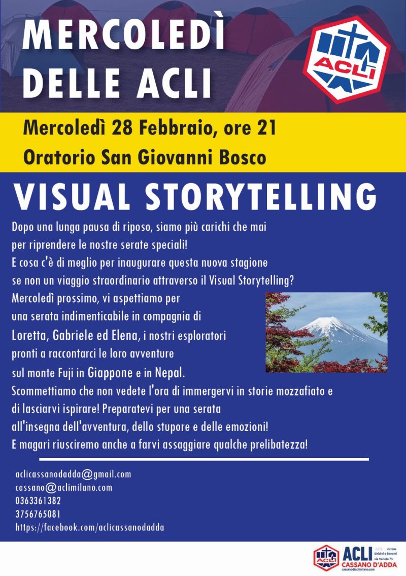 Mercoledì delle Acli: Visual Storytelling - Circolo Acli Cassano d'Adda (MI)