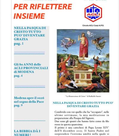 PER RIFLETTERE INSIEME - PASQUA - CIRCOLO ACLI CARPI (MO)