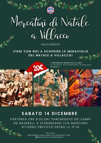 Mercatini di Natale a Villacco - Circolo Acli Staranzano (GO)