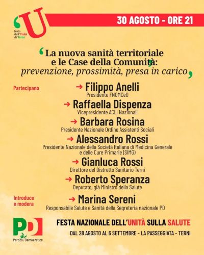 LA NUOVA SANITA' TERRITORIALE E LE CASE DELLA COMUNITA'
