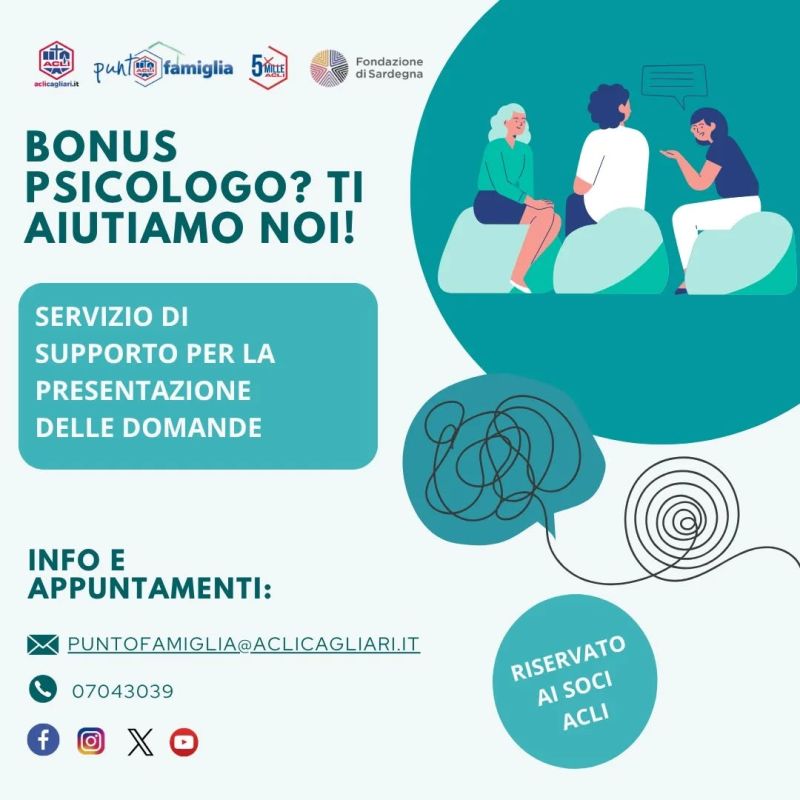 Bonus psicologico? Ti aiutiamo noi! - Cagliari - Acli Cagliari (CA)