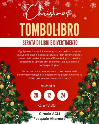 Christmas Tombolibro: Serata di libri e divertimento - Circolo Acli Ruvo di Puglia (BA)